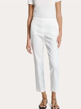 Theory Women’s White Wide-Leg Linen Pants